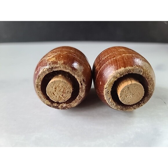 Vintage Wooden Barrel Shaped Salt And Pepper Shakers Souvenir From St. Paul... - Picture 7 of 10